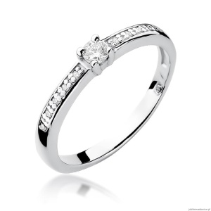 Pierścionek W288 Diament 0,08ct białe złoto