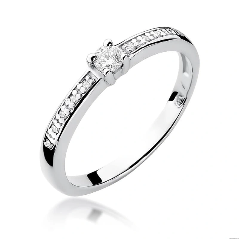 Pierścionek W288 Diament 0,08ct białe złoto