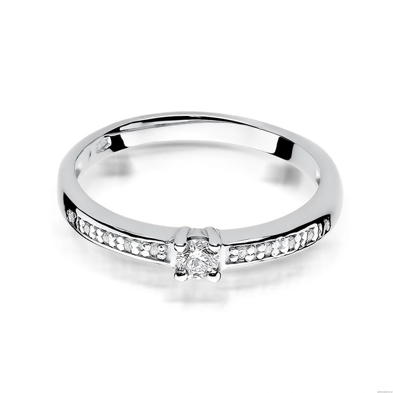 Pierścionek W288 Diament 0,08ct białe złoto