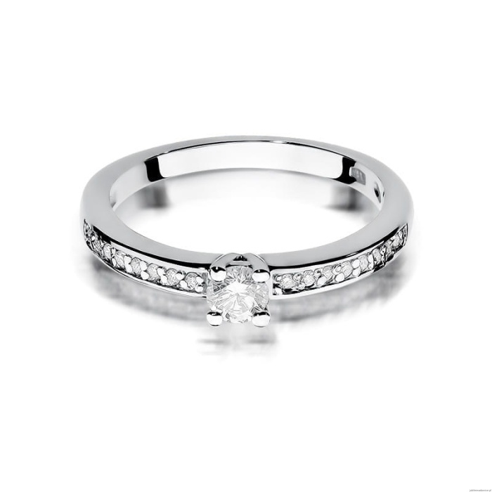 Pierścionek W288 Diament 0,20ct białe złoto