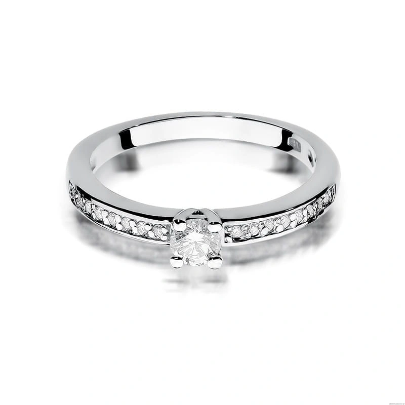 Pierścionek W288 Diament 0,20ct białe złoto