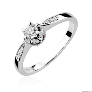 Pierścionek W291 Diament 0,20ct białe złoto