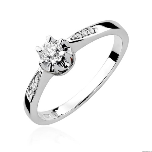 Pierścionek W291 Diament 0,20ct białe złoto