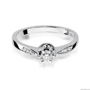 Pierścionek W291 Diament 0,20ct białe złoto