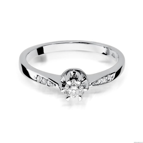 Pierścionek W291 Diament 0,20ct białe złoto