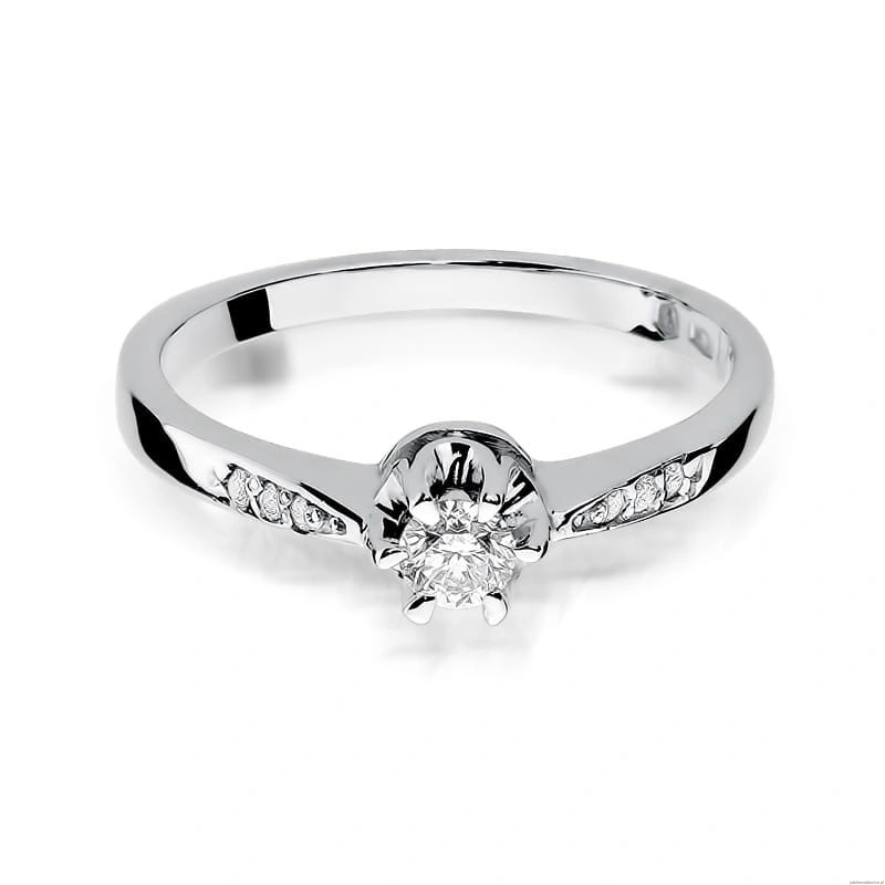 Pierścionek W291 Diament 0,20ct białe złoto