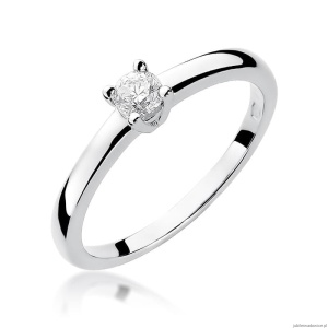 Pierścionek W292 Diament 0,20ct białe złoto