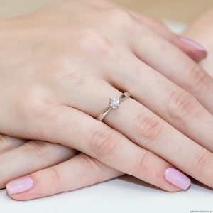 Pierścionek W293 Diament 0,20ct białe złoto