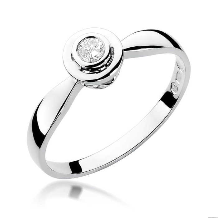 Pierścionek W294 Diament 0,10ct białe złoto