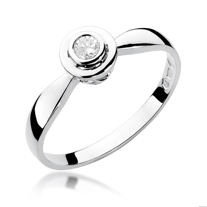 Pierścionek W294 Diament 0,10ct białe złoto