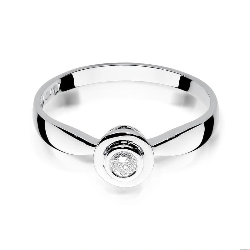 Pierścionek W294 Diament 0,10ct białe złoto