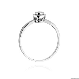 Pierścionek W294 Diament 0,10ct białe złoto