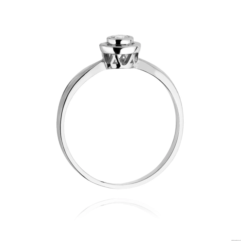 Pierścionek W294 Diament 0,10ct białe złoto