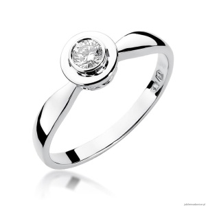 Pierścionek W294 Diament 0,15ct białe złoto