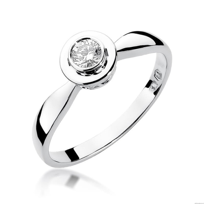 Pierścionek W294 Diament 0,15ct białe złoto