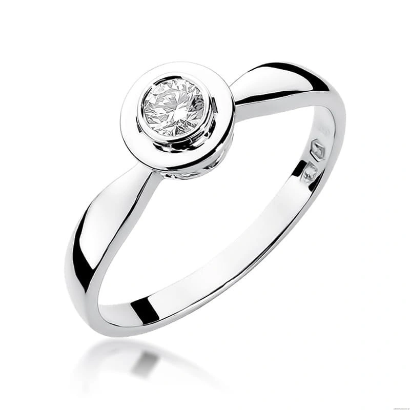 Pierścionek W294 Diament 0,15ct białe złoto