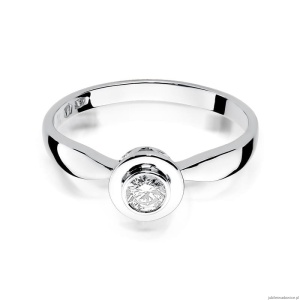 Pierścionek W294 Diament 0,15ct białe złoto