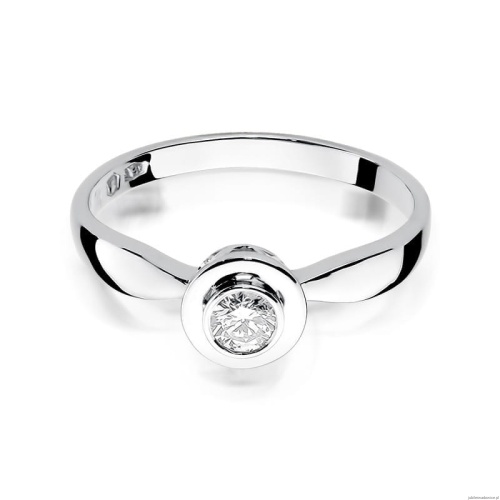 Pierścionek W294 Diament 0,15ct białe złoto