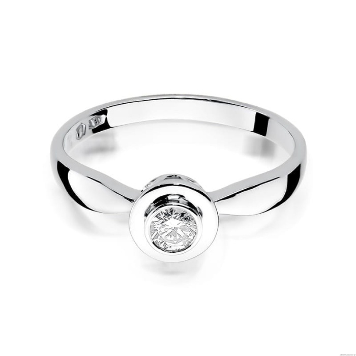 Pierścionek W294 Diament 0,15ct białe złoto