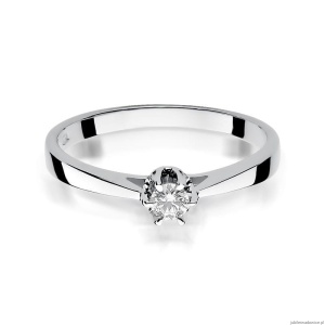 Pierścionek W295 Diament 0,12ct białe złoto