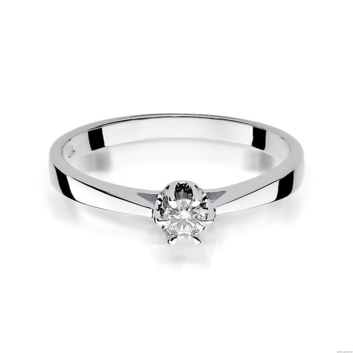 Pierścionek W295 Diament 0,12ct białe złoto