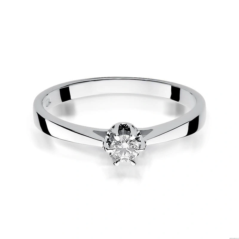 Pierścionek W295 Diament 0,12ct białe złoto