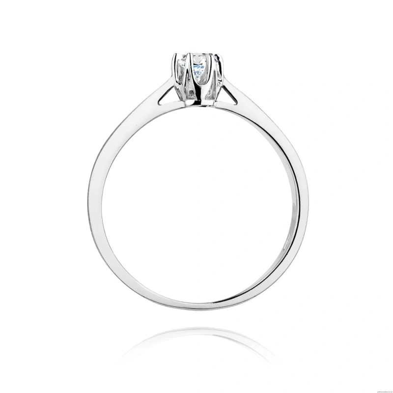 Pierścionek W295 Diament 0,12ct białe złoto
