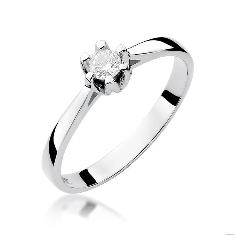 Pierścionek W299 Diament 0,12ct białe złoto