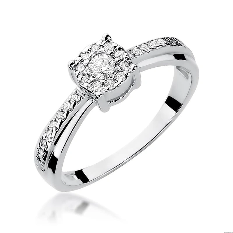 Pierścionek W302 Diament 0,08ct białe złoto
