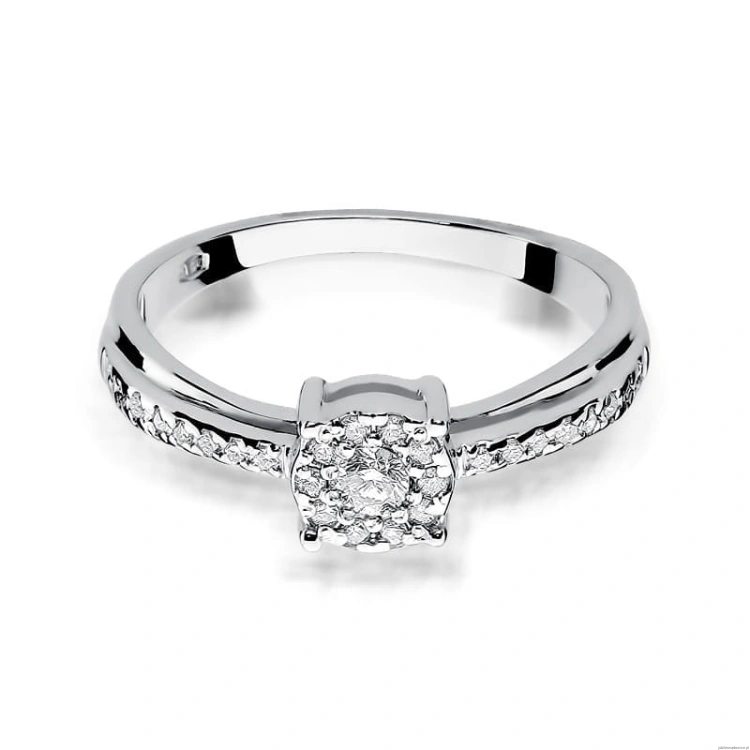 Pierścionek W302 Diament 0,08ct białe złoto