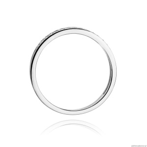 Pierścionek W306 z diamentami białe złoto