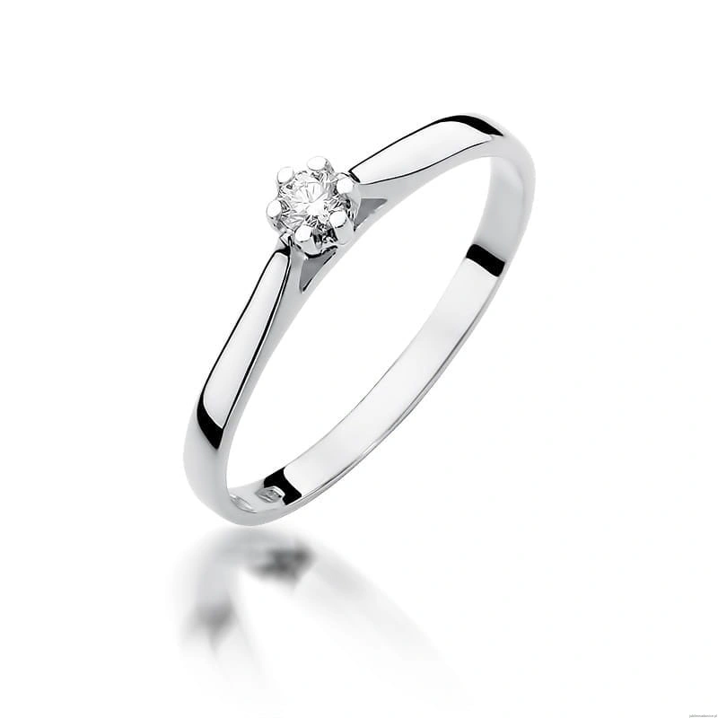 Pierścionek W311 Diament 0,09ct białe złoto