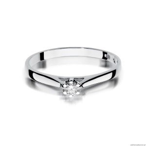 Pierścionek W311 Diament 0,09ct białe złoto