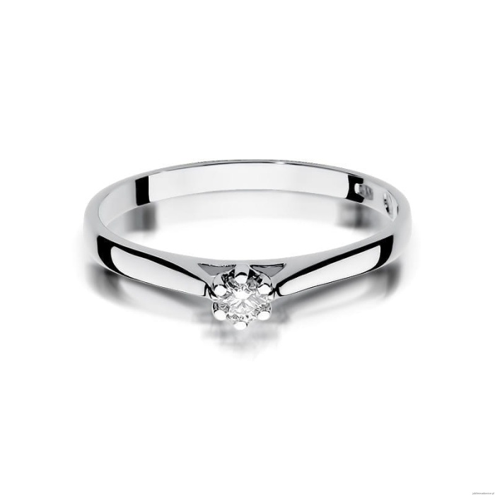 Pierścionek W311 Diament 0,09ct białe złoto