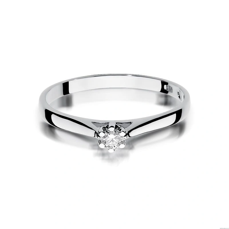 Pierścionek W311 Diament 0,09ct białe złoto