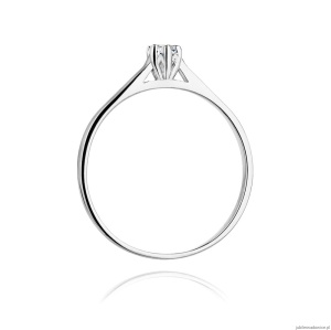 Pierścionek W311 Diament 0,09ct białe złoto