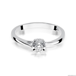 Pierścionek W318 Diament 0,10ct białe złoto