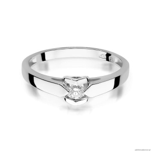 Pierścionek W320 Diament 0,04ct białe złoto
