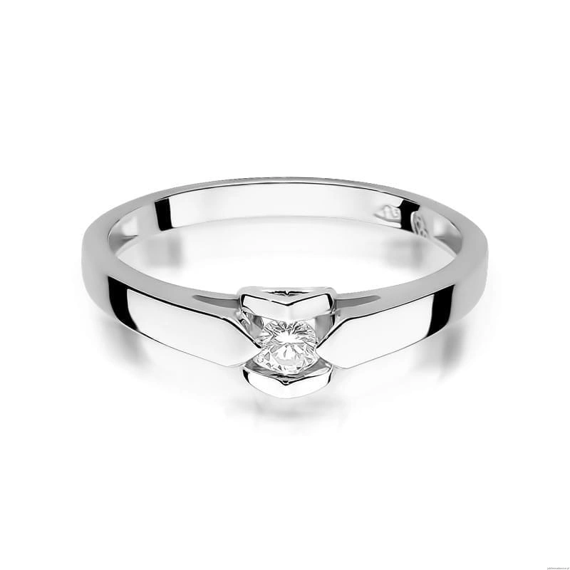 Pierścionek W320 Diament 0,04ct białe złoto