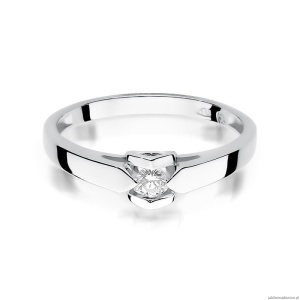 Pierścionek W320 Diament 0,09ct białe złoto