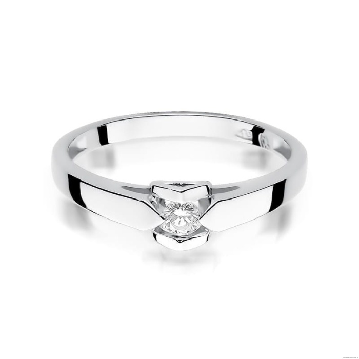 Pierścionek W320 Diament 0,09ct białe złoto