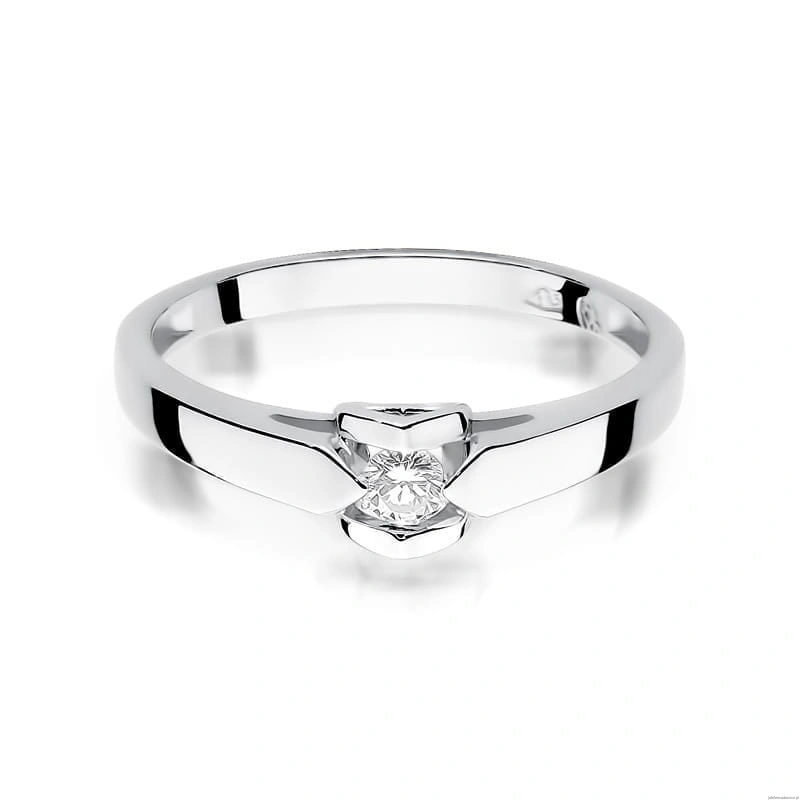 Pierścionek W320 Diament 0,09ct białe złoto