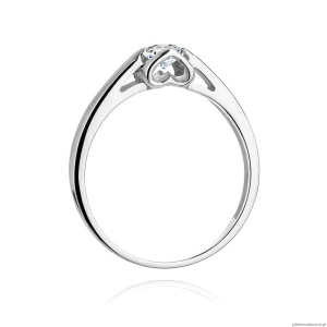 Pierścionek W320 Diament 0,09ct białe złoto
