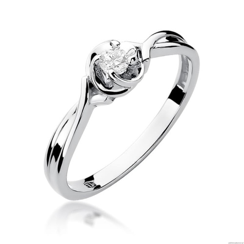 Pierścionek W329 Diament 0,10ct białe złoto