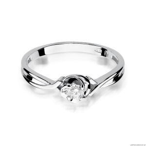 Pierścionek W329 Diament 0,10ct białe złoto