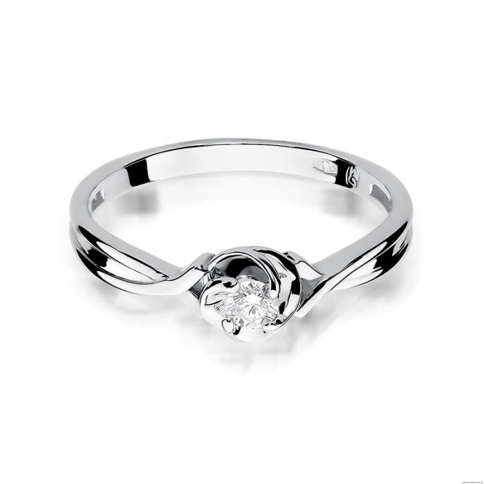 Pierścionek W329 Diament 0,10ct białe złoto