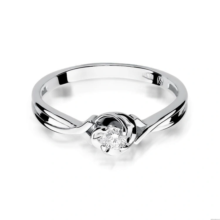 Pierścionek W329 Diament 0,10ct białe złoto