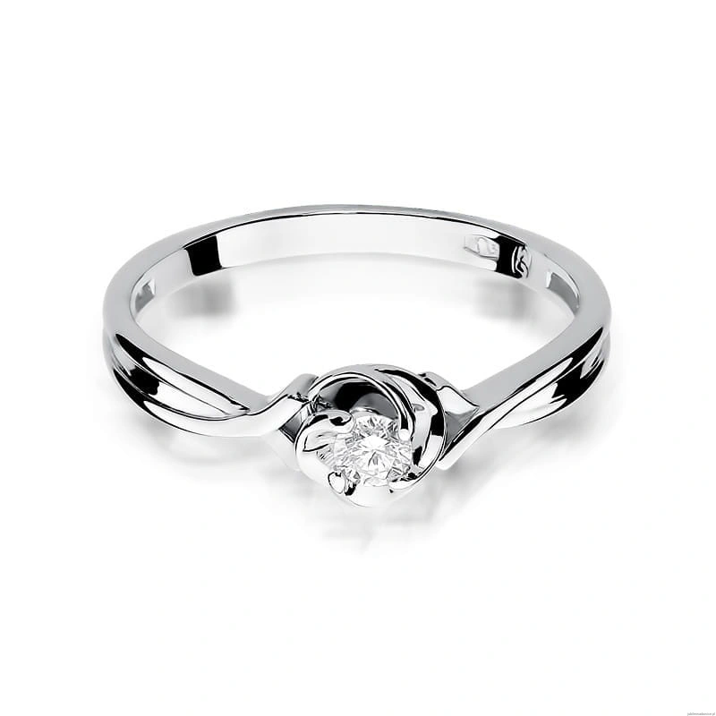 Pierścionek W329 Diament 0,10ct białe złoto