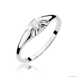 Pierścionek W331 Diament 0,10ct białe złoto