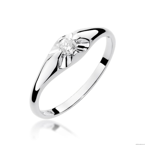 Pierścionek W331 Diament 0,10ct białe złoto